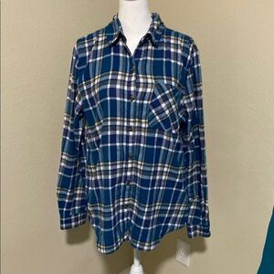 Aeropostale Blue Plaid Button-Up Flannel Shirt. Size M.